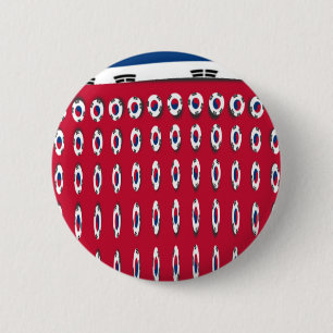 South Korea Polka Dot Flag Art Design: A Red Base  6 Cm Round Badge