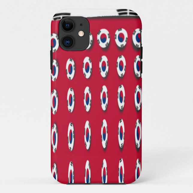 South Korea Polka Dot Flag Art Design: A Red Base  Case-Mate iPhone Case (Back)