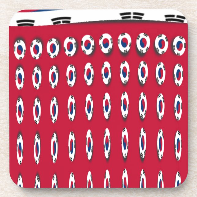South Korea Polka Dot Flag Art Design: A Red Base  Coaster (Front)