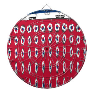 South Korea Polka Dot Flag Art Design: A Red Base  Dartboard