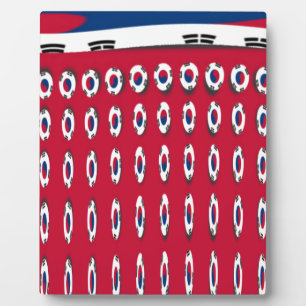 South Korea Polka Dot Flag Art Design: A Red Base Plaque