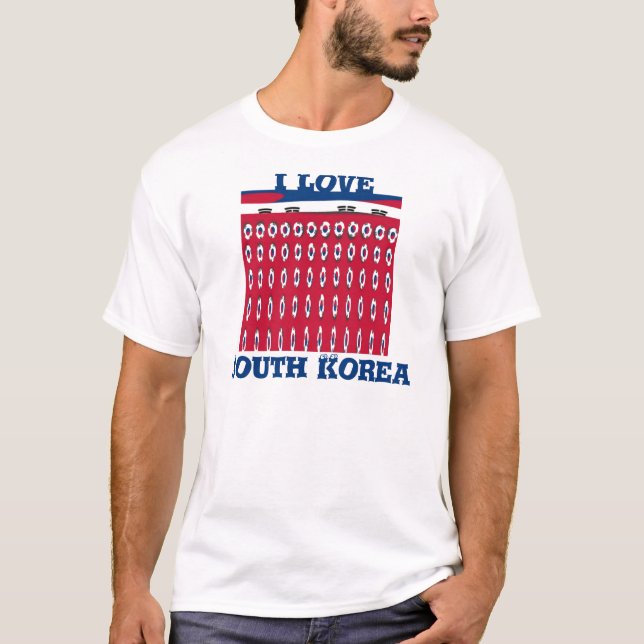 South Korea Polka Dot Flag Art Design: A Red Base  T-Shirt (Front)