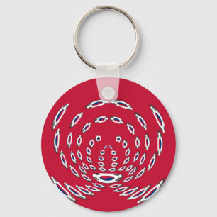 South Korea Polka Dot flag Key Ring