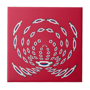 South Korea Polka Dot flag Tile