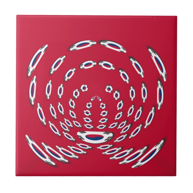 South Korea Polka Dot flag Tile (Front)