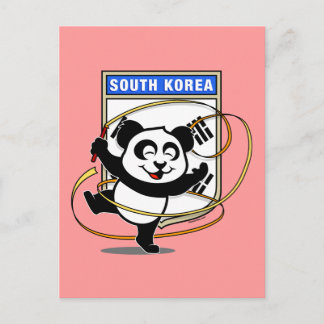 South Korea Rhythmic Gymnastics Panda Postcard