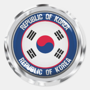 South Korea Round Emblem Classic Round Sticker