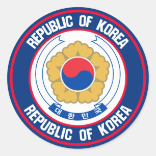 South Korea Round Emblem Classic Round Sticker