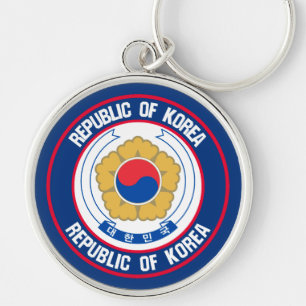South Korea Round Emblem Key Ring