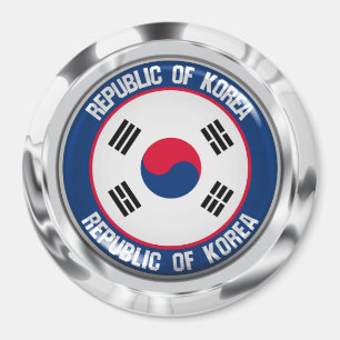 South Korea Round Emblem Magnet