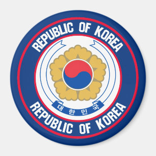 South Korea Round Emblem Magnet