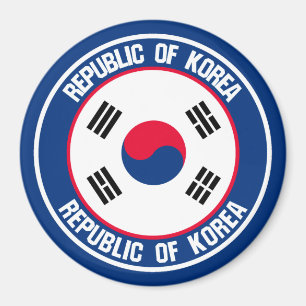 South Korea Round Emblem Magnet
