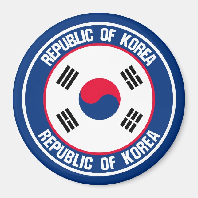 South Korea Round Emblem Magnet (Front)