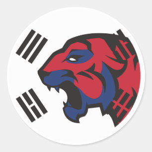 South Korea Siberian Tiger South Korean National Classic Round Sticker