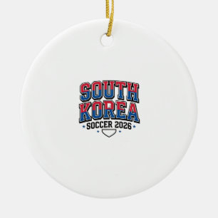 South Korea Soccer 2026 Soccer Bold Country Typogr Ceramic Tree Decoration