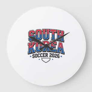 South Korea Soccer 2026 Soccer Bold Country Typogr Large Clock