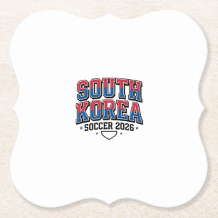 South Korea Soccer 2026 Soccer Bold Country Typogr Paper Coaster