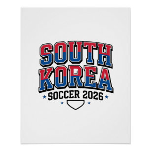 South Korea Soccer 2026 Soccer Bold Country Typogr Poster