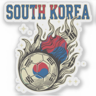 South Korea Soccer Flaming Ball Retro Football Fan