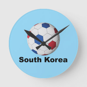 South Korea Soccer Round Clock