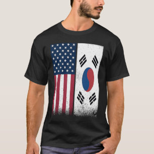 South Korea  South Korean American Flags Proud USA T-Shirt