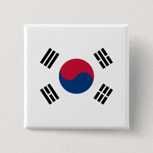 South Korea (South Korean) Flag 15 Cm Square Badge