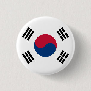 South Korea (South Korean) Flag 3 Cm Round Badge