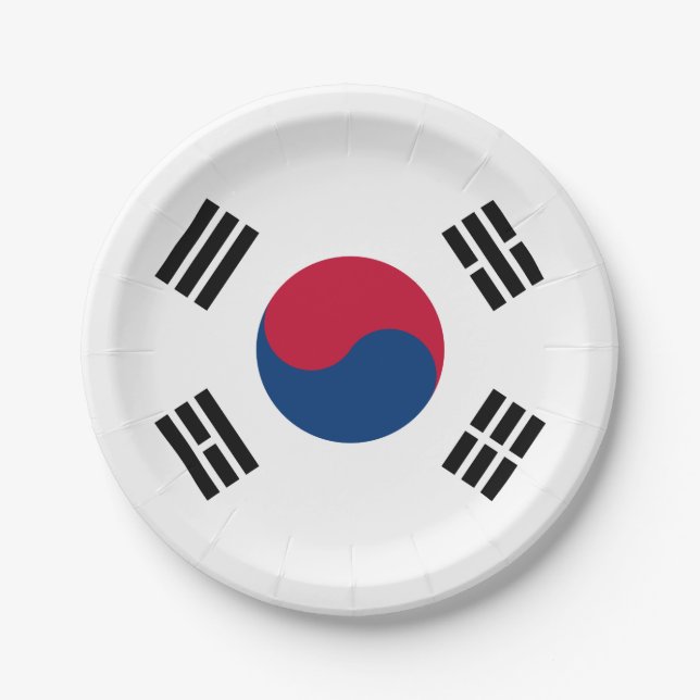 South Korea (South Korean) Flag Paper Plate (Front)