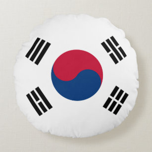 South Korea (South Korean) Flag Round Cushion