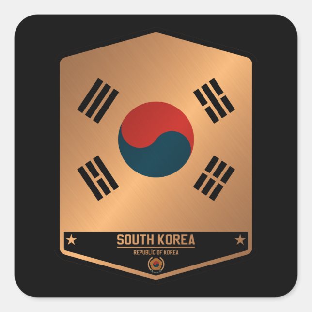 South Korea Square Sticker (Front)