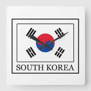 South Korea Square Wall Clock