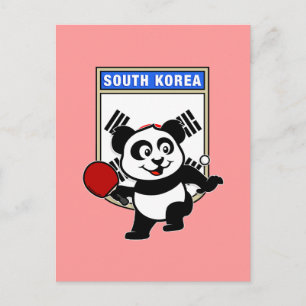 South Korea Table Tennis Panda Postcard