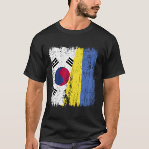 South Korea Ukraine Half Flag South Korean Ukraini T-Shirt