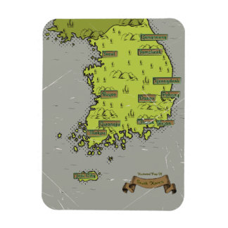 South Korea vintage style map Magnet