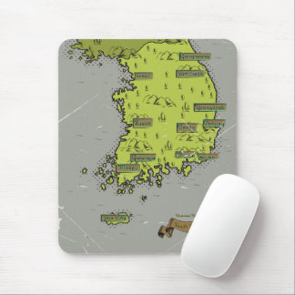 South Korea vintage style map Mouse Mat