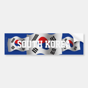 South Korea Waving Flag Bumper Sticker
