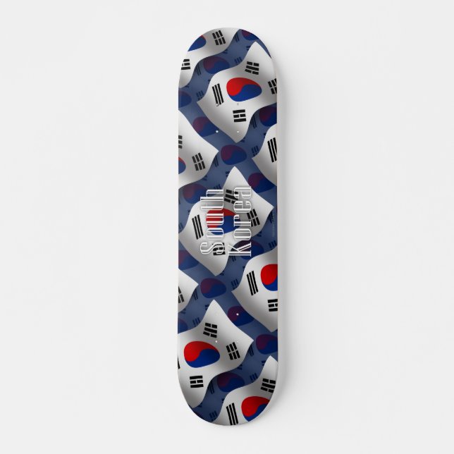 South Korea Waving Flag Skateboard (Front)
