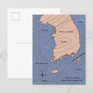 South Korea Weather Forecast Invitation Postcard