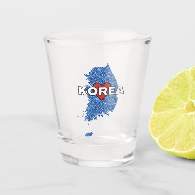 SOUTH KOREA with LOVE Soju Shot Glass (Front)