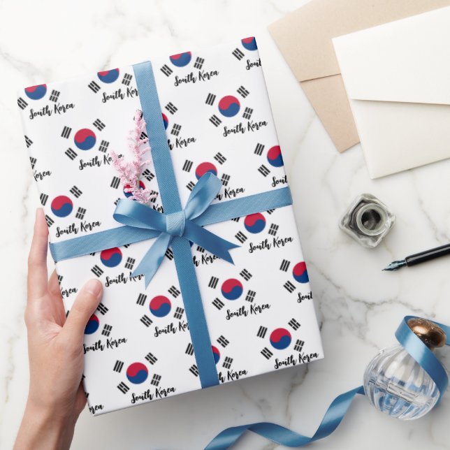 South Korea Wrapping Paper, Korean Flag patriotic Wrapping Paper (Gifting)