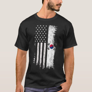 South Korean American Flag T Shirt - Korea USA Shi