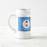 South Korean Angel Hanukkah Flag Personalised  Beer Stein<br><div class="desc">Blue and white squiggly squares for Hanukkah make up the background for this Republic of Korea flag or South Korean flag angel. Add a name, yours or someone else's for a personalised gift. Customise by adding the correct year for your situation. Beer Stein designed for your Hanukkah decor this holiday...</div>