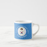 South Korean Angel Hanukkah Flag Personalised  Espresso Cup<br><div class="desc">Espresso cup has blue and white squiggly squares for Hanukkah to make up the background for this Republic of Korea flag or South Korean flag angel. Add a name, yours or someone else's for a personalised gift. Customise by adding the correct year for your situation. Designed for your Hanukkah decor...</div>