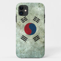 South Korean Flag Aged Steel Effect