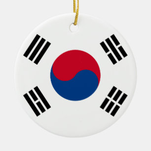 South Korean Flag Ceramic Tree Decoration