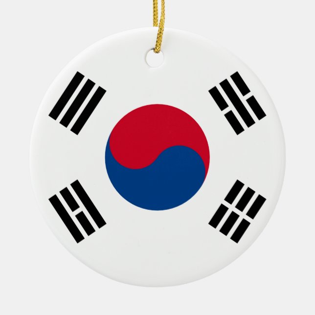 South Korean Flag Ceramic Tree Decoration (Front)