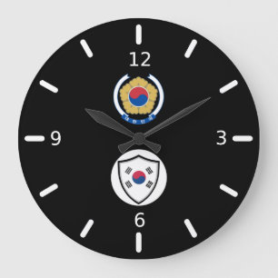 South Korean flag-emblem large clock