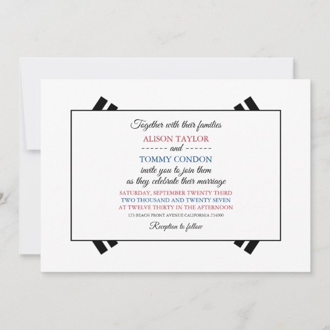 South Korean Flag, Flag of South Korea Wedding Invitation (Front)