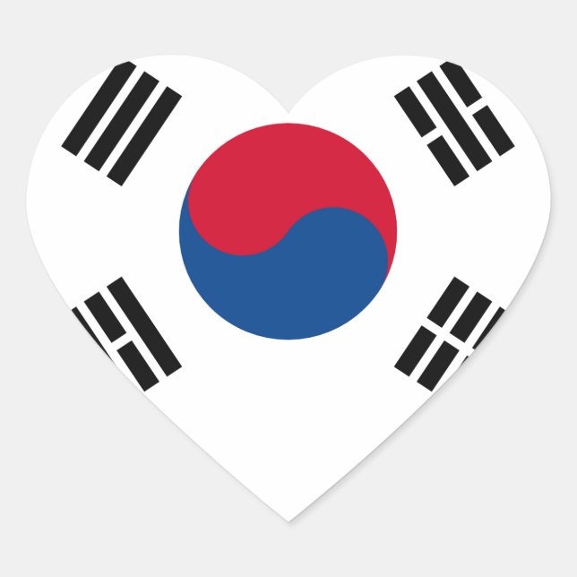 South Korean Flag Heart Sticker (Front)
