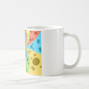 South Korean Flag Inspired Abstract Art Print Coffee Mug